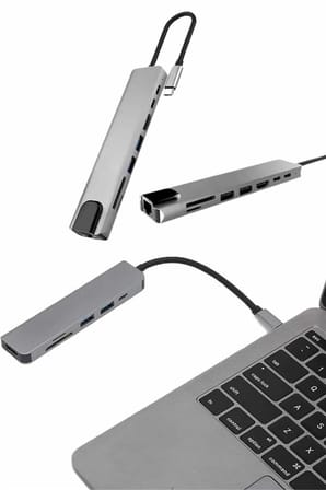 Çevirici Dönüştürücü Adaptör Macbook 3 In 1 Type-C To Hdmı USB 3.0 - Lisinya