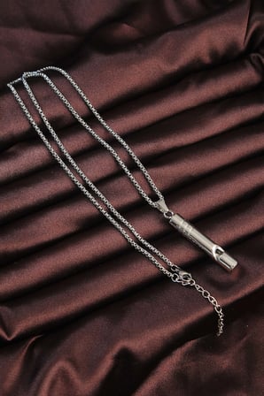 Acil Durum Düdüğü 316L Çelik Kararma Yapmaz Yüksek Desibel Kolye Unisex - Lisinya