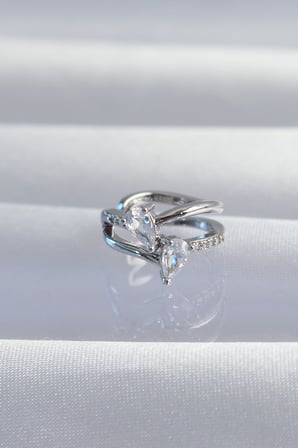 Pirinç Gümüş Renk Zirkon Taşlı Damla Earcuff Küpe - Lisinya