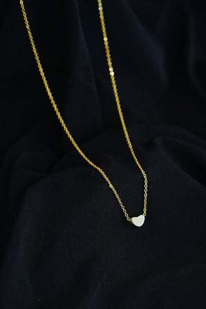Kalpli Kolye Taşsız Gold Renk