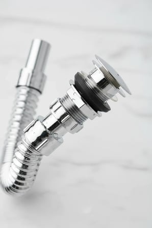 Krom Basmalı Sifon -Körüklü Sifon Bas Stoplu Lavabo Mutfak Sifonu-Paslanmaz ( Lisinya )