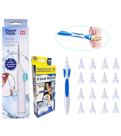 Kulak Temizleme ve Power Floss Mekanik Diş Ve Ağız Temizleme Aleti Seti ( Lisinya )
