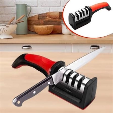 4 Aşamalı Kaymaz Tabanlı Hızlı Bıçak ve Makas Bileme Aracı - Keskin ve Pratik Kullanım ( Lisinya )