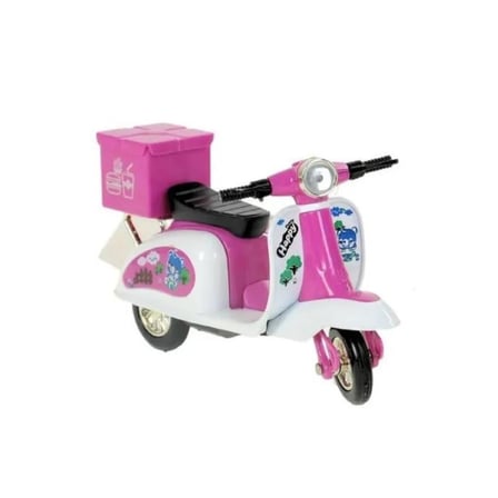 Çek Bırak Metal Vespa Motor 12 Cm - FY361A-12D - Pembe (Lisinya)