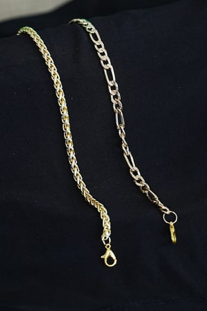 Kombin Bileklik Gold Renk Şavin ve Burgu Model