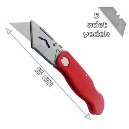 Katlanabilir Halıfleks Maket Bıçağı Üçgen Uçlu Falçata ( Lisinya )