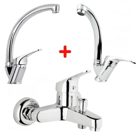 Mix Banyo Bataryası Lavabo - Evye 3 Lü Avantajlı Set ( Lisinya )