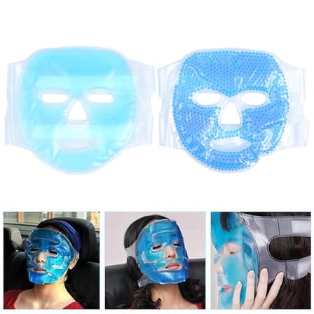 Jel Buz Paketi Yüz Maskesi Baş Ağrısı Yastık Kozmetik Maske + Çift Taraflı Cilt Fırçası ( Lisinya )