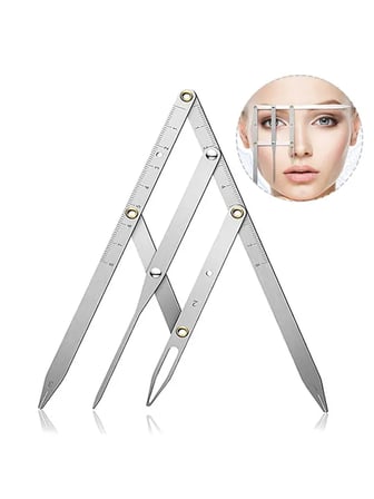 Microblading Simetrik ve Estetik Kaş Ölçüm Cetveli, Kalıcı Makyaj Altın Oran Pergeli 275 ( Lisinya )