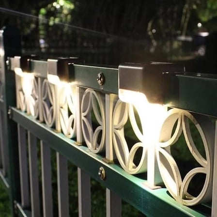 Solar Güneş Enerjili Şarj Edilen Köşebent Merdiven Veranda Bahçe Yolu Led Lamba Işık 4 Adet ( Lisiny