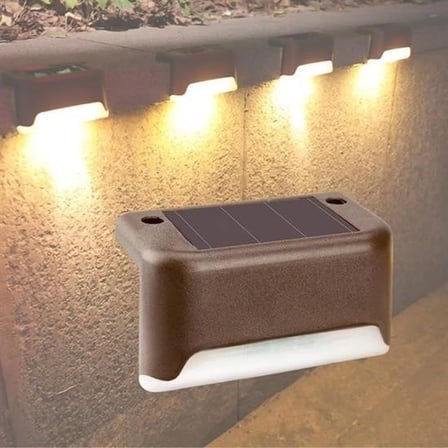 Solar Güneş Enerjili Şarj Edilen Köşebent Merdiven Veranda Bahçe Yolu Led Lamba Işık 4 Adet ( Lisiny