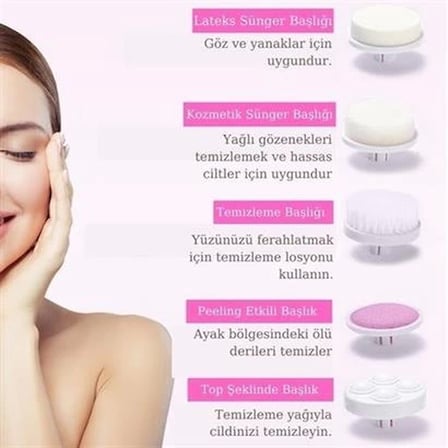 Pilli Yüz Cilt Temizleme Cihazı Siyah Nokta Peeling Fırça Seti Vücut Yüz Bakımı Masaj Aleti ( Lisiny