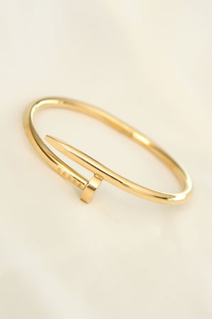 316L Çelik Gold Renk Çivi Model Bileklik - Lisinya