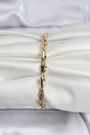 14K Gold Renk Kaplama Burgu Zincir Model CM Kadın Bileklik - Lisinya