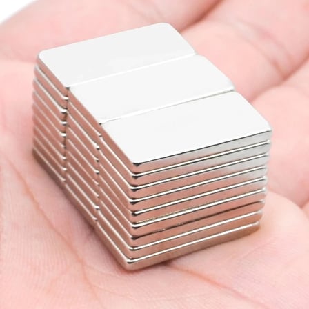 100 Adet 20x10x2 mm Neodyum Mıknatıs Köşeli Magnet N35 Nikel Kaplama Güçlü Kaliteli Dayanıklı ( Lisi