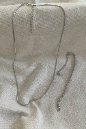 Unisex Tilki Kuyruğu Künye ile Gümüş Kolye Seti