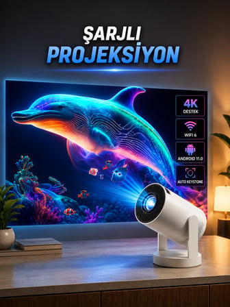 Taşınabilir Sinema Oyun Projektörü Akıllı Projeksiyon Android 11 - Lisinya