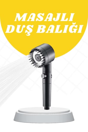 Duş Başlığı Yüksek Basınçlı Masaj Taraklı 3 Kademeli - Lisinya