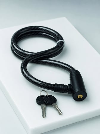 12 mm PVC Kaplamalı Bisiklet Kilidi 80 cm Anahtarlı Çelik Halat Kilit 2 Anahtarlı Güvenlik Kilidi - 