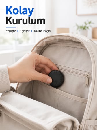 Mini Akıllı Takip Cihazı 2 Yıl Pil Ömrü Android iOS Uyumlu Çanta Araç Valiz Takip Aparatı - Lisinya