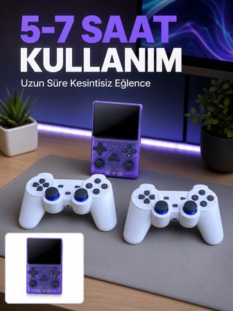 3.5 İnç IPS Ekranlı Çift Kablosuz Kollu Taşınabilir Retro Oyun Konsolu - Lisinya