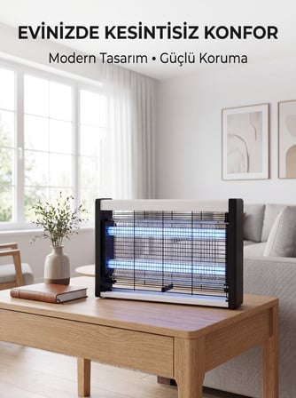 Elektrikli UV Sinek Öldürücü Lamba Çift Işıklı Güçlü Koruma - Lisinya