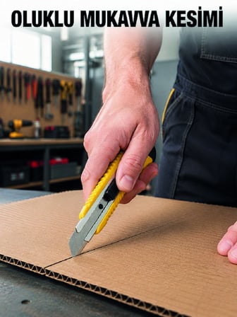 Metal Gövdeli 5’li Falçata Seti Profesyonel Maket Bıçağı Karton Koli  Kesici - Lisinya