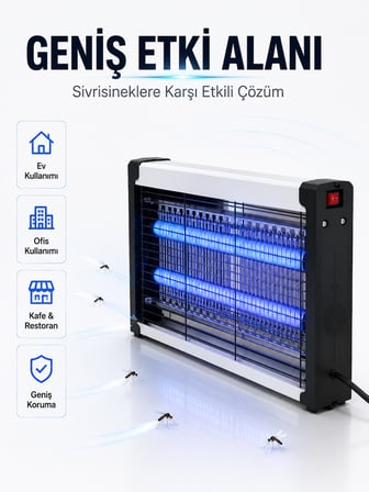 10W UV Haşere Kontrol Cihazı – Sessiz Çalışan Elektrikli Sinek Öldürücü Lamba - Lisinya