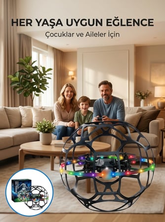 El Sensörlü Uçan Top Drone Çocuklar İçin LED Işıklı Eğlence Oyuncağı - Lisinya