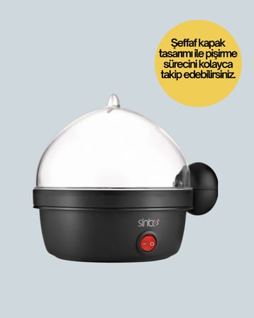 7 Yumurta Kapasiteli Buharlı Yumurta Pişirme Cihazı Sesli Uyarılı - Lisinya