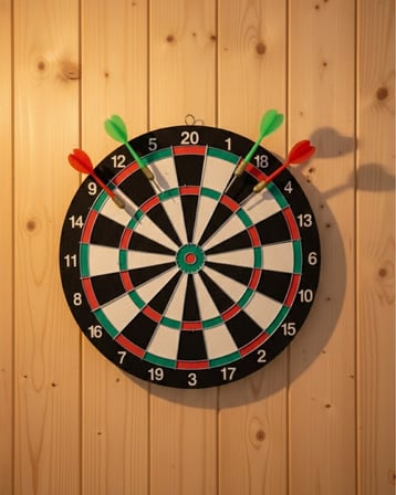 Ev ve Ofis İçin 17 İnç Dart Tahtası Seti 4 Adet Dart Oku Dahil - Lisinya