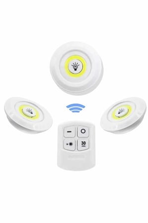 Dolap Işığı Mutfak Rafı Işığı Uzaktan Kumandalı 3 Lü Spot Led Lamba - Lisinya