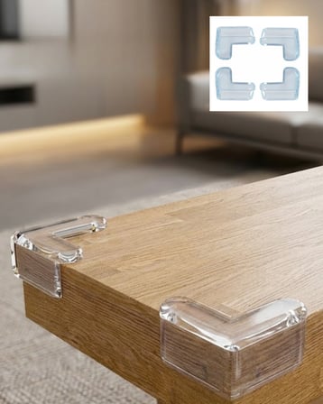 Şeffaf Masa Kenar Koruyucu 4 Lü Set Mobilya Köşe Koruma Aparatı - Lisinya