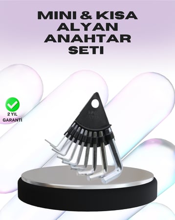 9 Parça Alyan Anahtar Seti Farklı Metrik Ölçü Pratik Taşıma - Lisinya