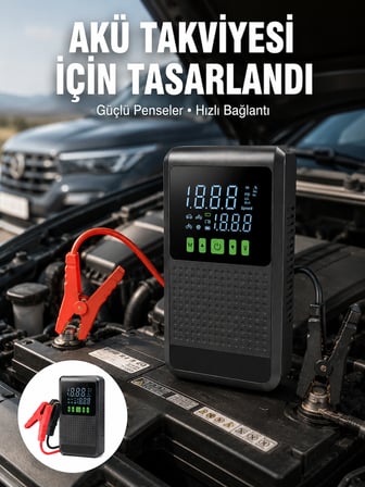 4’ü 1 Arada Jump Starter Hava Kompresörü Powerbank ve LED Fener Yeni Nesil - Lisinya