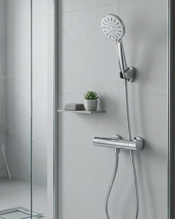 Çok Fonksiyonlu 4 Modlu El Duşu Başlığı Krem Duş Seti Spiral Hortumlu - Lisinya
