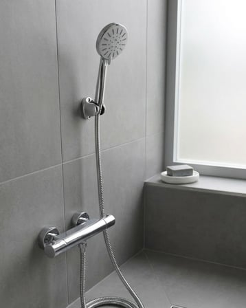 Krem Duş Başlığı Seti 4 Kademeli El Duşu Spiral Hortumlu Banyo Seti - Lisinya
