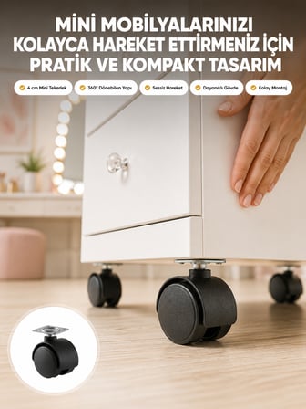 Kilitsiz 4 cm Mobilya Ayağı Tek Adet Pratik ve Dayanıklı - Lisinya