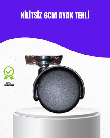 6 cm Kilitsiz Masa Ayağı Tekli Döner Tekerlek - Lisinya