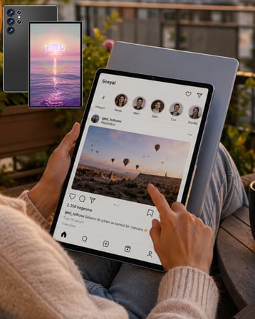 16GB RAM 1TB Tablet PC Klavyeli Kılıflı Kalemli Tablet Seti - Lisinya