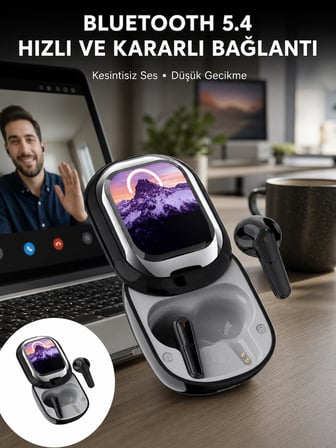 ENC Destekli Bluetooth 5.4 Kulaklık – EQ Ayarlı, Akıllı Kutulu - Lisinya