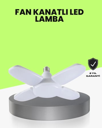 katlanabilir 4 kollu led ampül 60 watt 6000 lumen beyaz işık - lisinya