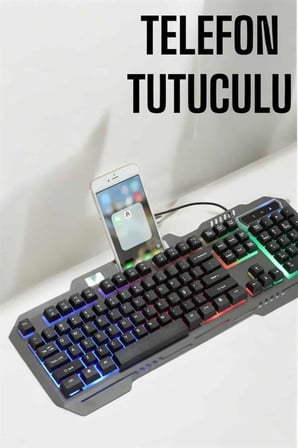 Oyuncu Klavyesi Q Klavye RGB Işıklı Mouse Hediyeli - Lisinya