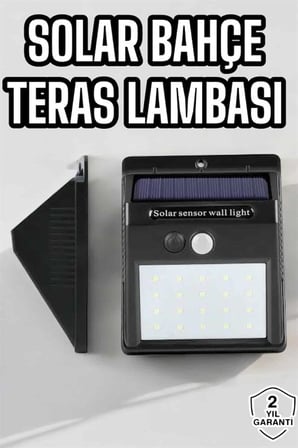 güneş enerjili bahçe lambası solar gece aydınlatma sensörlü lamba - lisinya