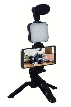 Telefon Tutucu Mikrofonlu Işıklı Youtuber Video Kayıt - Lisinya