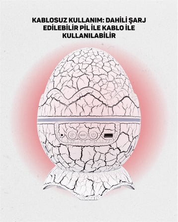 Dinozor Yumurtası Tasarımlı Projektörlü Gece Lambası - Lisinya