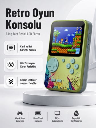 3 İnç Renkli Ekranlı Taşınabilir El Konsolu – G5 Modeli - Lisinya