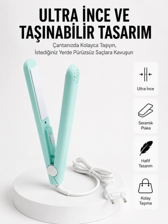 Seyahat Tipi Taşınabilir Saç Düzleştirici Saç Şekillendirici Yüksek Isı Ayarlı - Lisinya