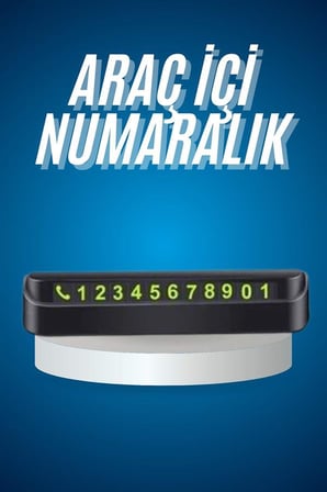 Araç İçi Numaratör Numaralık Oto Cam Kartı Fosforlu Numaratör - Lisinya