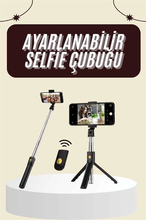 Cep Telefonu Tripod Standı Manyetik Selfie Sopa Bluetooth Uzaktan Kumandalı - Lisinya